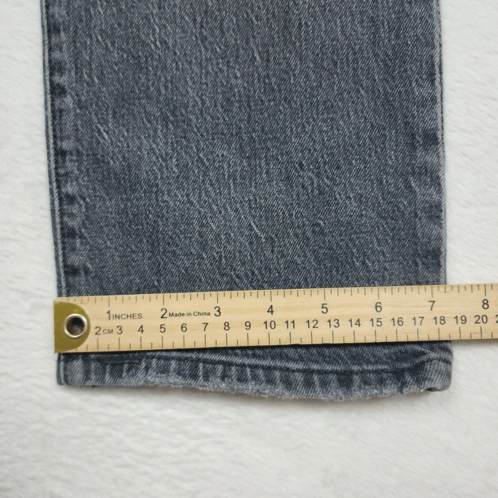 Levis 501 Jeans Mens 32x30 Black Straight Button Fly Faded Stretch Denim - Picture 13 of 14